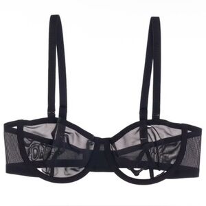 CUUP The Balconette Mesh Sheer Bra Black Size 40E